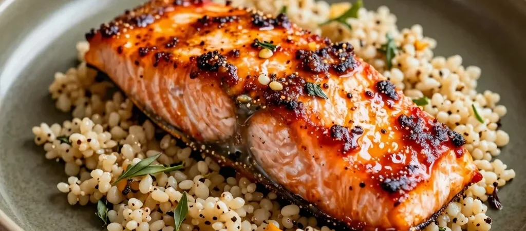 Seared Harissa Salmon with Warm Herb Quinoa
